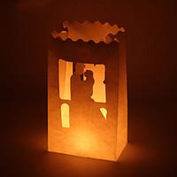 wedding dcor bride groom cut out paper luminary