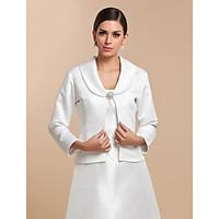 Wedding Wraps Coats/Jackets 3/4-Length Sleeve Satin White Wedding / Party/Evening / Casual T-shirt Clasp