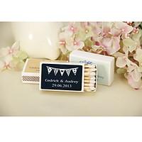 Wedding Décor Personalized Matchbooks - Pennant Flag-Set of 12 (More Colors)