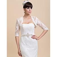 Wedding Wraps Coats/Jackets Half-Sleeve Lace Ivory Wedding / Party/Evening