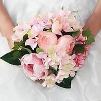 wedding dcor elegant pink peony round shape silk bouquets for bride