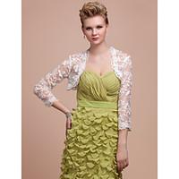 Wedding Wraps Coats/Jackets 3/4-Length Sleeve Lace As Picture Shown Wedding / Party/Evening Open Front