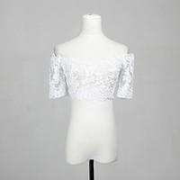 Wedding Wraps Shrugs Half-Sleeve Lace White Wedding / Party/Evening / Office Career / Casual Off-the-shoulder Lace