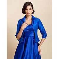 Wedding Wraps Coats/Jackets Long Sleeve Taffeta Royal Blue Wedding / Party/Evening / Casual T-shirt Open Front