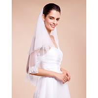 wedding veil two tier elbow veils pencil edge