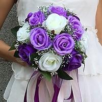 wedding flowers round roses bouquets wedding party evening satin 984ap ...