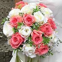 Wedding Flowers Round Roses Bouquets Wedding Party/ Evening Satin 11.02\