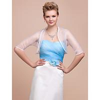 Wedding Wraps Coats/Jackets 3/4-Length Sleeve Organza White Party/Evening Open Front