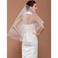 wedding veil one tier fingertip veils cut edge 4724 in 120cm tulle whi ...