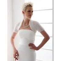 Wedding Wraps Shrugs Short Sleeve Organza White Wedding T-shirt Open Front