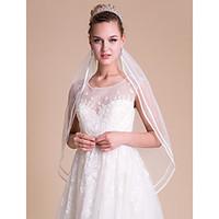 Wedding Veil One-tier Fingertip Veils Ribbon Edge