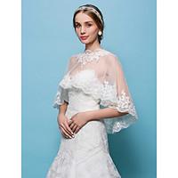 Wedding Wraps Capelets Tulle White Beige Wedding Party/Evening Pullover