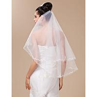 wedding veil one tier fingertip veils cut edge 4724 in 120cm tulle whi ...