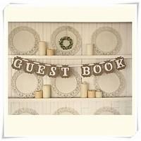 wedding dcor guest book bunting shabby chic rustic banner garlands
