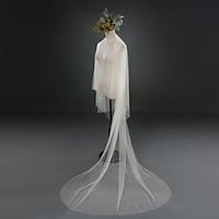 Wedding Veil One-tier Cathedral Veils Cut Edge Tulle