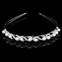 Wedding Bridal Flower Girls Kids Crystal Pearl Hair Band Headband Tiara