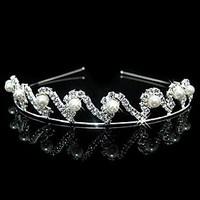 wedding bridal flower girls kids crystal pearl hair band headband tiar ...