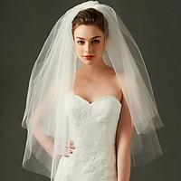 wedding veil two tier elbow veils cut edge ribbon edge