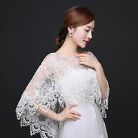 Wedding Wraps Shawls Sleeveless Lace Ivory Wedding / Party/Evening Bateau Appliques / Lace / Rhinestone Pullover