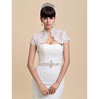 wedding wraps shrugs short sleeve organza ivory wedding partyevening o ...