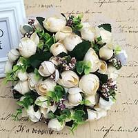 wedding flowers round roses bouquets wedding party evening satin silk  ...