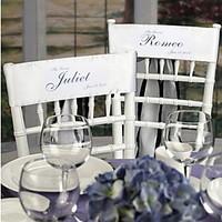 Wedding Décor Personalized Taffeta Chair Sashes(set of 2)-(More Colors)
