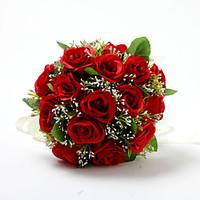 wedding flowers round roses bouquets wedding satin cotton red 984appro ...