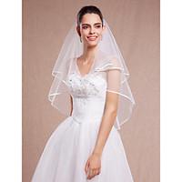 wedding veil two tier elbow veils tulle white ivory