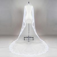 Wedding Veil One-tier Fingertip Veils Chapel Veils Cathedral Veils Lace Applique Edge Scalloped Edge Tulle Lace