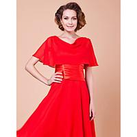 wedding wraps capelets short sleeve chiffon ruby partyevening