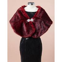 wedding wraps fur wraps shawls sleeveless faux fur burgundy wedding pa ...