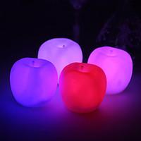 Wedding Décor Vinyl Apple Lutos LED Lamp - Set of 4 (Color Changing, Built-in Botton Cell)