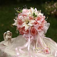 Wedding Flowers Round Roses Lilies Bouquets Wedding Party/ Evening Silk 9.45\