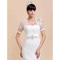 wedding wraps shrugs short sleeve lace ivory white wedding partyevenin ...