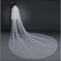 wedding veil two tier cathedral veils cut edge tulle lace white white  ...