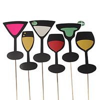 Wedding Décor Wine Glass Photo Booth Props for /Party (6 Pieces)