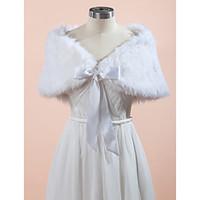 Wedding Wraps Fur Wraps Capelets Sleeveless Faux Fur White Champagne Gray Wedding Party/Evening Lace-up