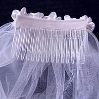 wedding veil two tier elbow veils applique edge