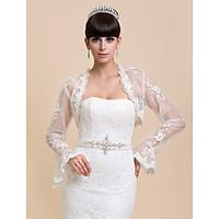 Wedding Wraps Coats/Jackets Long Sleeve Lace White Wedding / Party/Evening / Casual Bell Sleeves Open Front