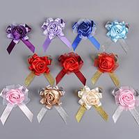 Wedding Flowers Round Roses Boutonnieres Wedding Party/ Evening Polyester Satin Silk Organza