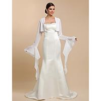 Wedding Wraps Coats/Jackets Long Sleeve Chiffon White Wedding / Party/Evening / Casual T-shirt Open Front