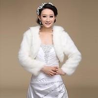 wedding wraps fur wraps coatsjackets long sleeve faux fur ivory weddin ...