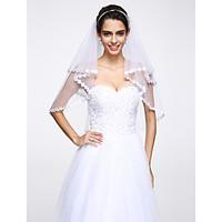 Wedding Veil Two-tier Elbow Veils Lace Applique Edge Net