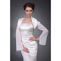 Wedding Wraps Coats/Jackets Chiffon / Satin Ivory Wedding / Party/Evening High Neck Hanging Sleeves Open Front