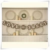 wedding dcor vintage love is sweet party banner