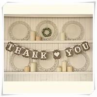 wedding dcor thank you bunting banner rustic shabby garland photo prop