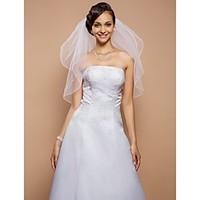 wedding veil two tier elbow veils pencil edge 315 in 80cm tulle white  ...