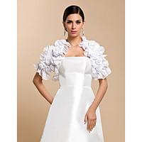 Wedding Wraps Coats/Jackets Short Sleeve Chiffon White Wedding / Party/Evening / Casual Petal Open Front