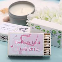 Wedding Décor Personalized Matchboxes - Pink Hearts (Set of 12)
