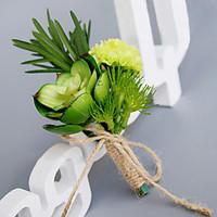 Wedding Flowers Free-form Peonies Boutonnieres Wedding Party/ Evening Green Polyester